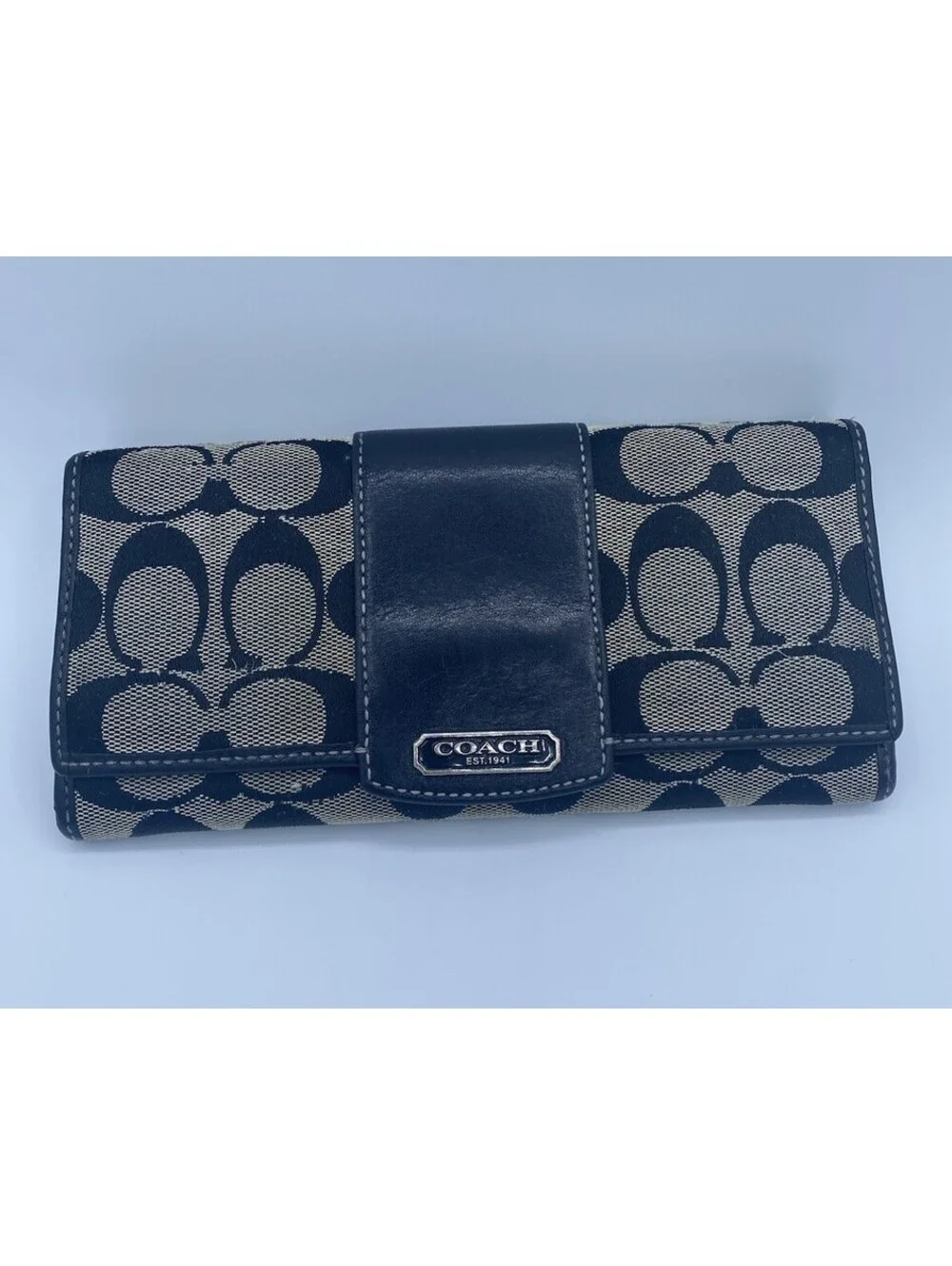 Coach Wallet Signature Canvas/ Leather Details, Light Lavender Inside